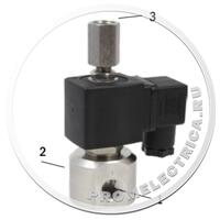 Клапан соленоидный миниатюрный трехходовой 3/2 прямого действия для пара AR-RMF23-SS08