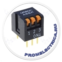 OMRON A6ER-3101 - Переключатель: DIP-SWITCH Кол-во секций:3 ON-OFF 0,025A/24ВDC