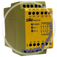 PNOZ X3 230VAC 24VDC 3n/o 1n/c 1so Реле безопасности 24ВDC 230ВAC Контакты: NC + NO x3 Входы:2