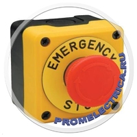 P1EC400E40 Пост кнопочный, 1 кнопка стоп, желтый корпус