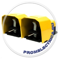 PDKA22BG20 Переключатель-педаль, Желтый алюминий, сдвоенная, контакт, (1NO+1NC) + 2x (1NO+1NC), двухскоростная