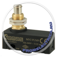 MN1PUM9 Миниатюрный выключатель 10A шток для монтажа на панель 1 CO, Plunger, Metal