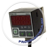 PSA-01-RC1/8 Датчики давления газов с дисплеем и кнопками, 30х30х39мм, выходы - 1 дискретный и 1 аналоговый Autonics