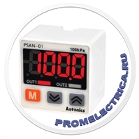 PSAN-01CPH-RC1/8 Датчик давления, размер 30х30мм, диапазон давления 0 - 100кПа, с С-разъемом, 2 выхода PNP, функция Autonics