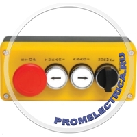 PY4ASB2 Кнопочный пост для подъёмников 4 кнопки, аварийная остановка, селектор, 8 контакт (тип B), желто-черный