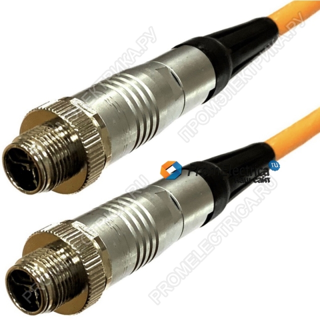 2xM12-X-CODE-10M Кабель 10 метров с разъемом M12, X-СODED 10 Гб / с (монтаж пайка)