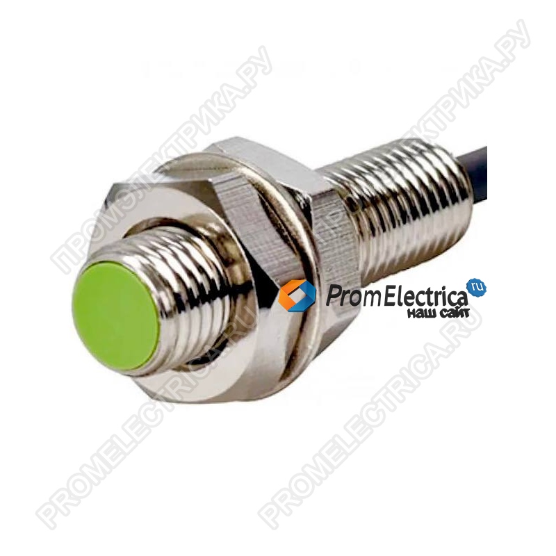 PRS12-2DP Индуктивный трёхпроводный датчик в укороченном корпусе 35мм с индикатором и кабелем 2м, 2 мм, M12x1 Autonics