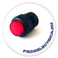 Кнопка красная без фиксации 16 мм, 1NO, 35 VDC, D-314R кнопка R16-503/AD/R