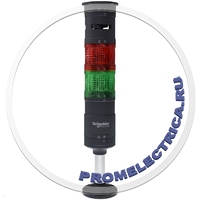 XVUX22RG Светодиодная колонна 60мм, два цвета красный, зеленый зуммер 70-85 дБ, 24VDC управление через ПЛК (PNP/NPN)