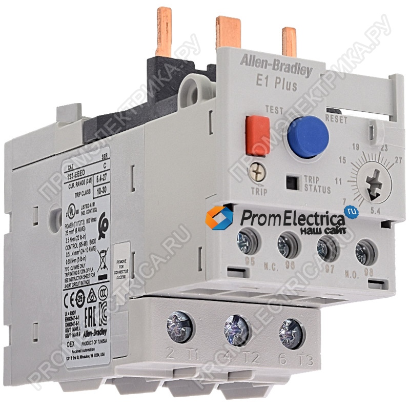 Allen Bradley 193-EEED OVERLOAD RELAY, 5.4-27A, MOUNTS TO