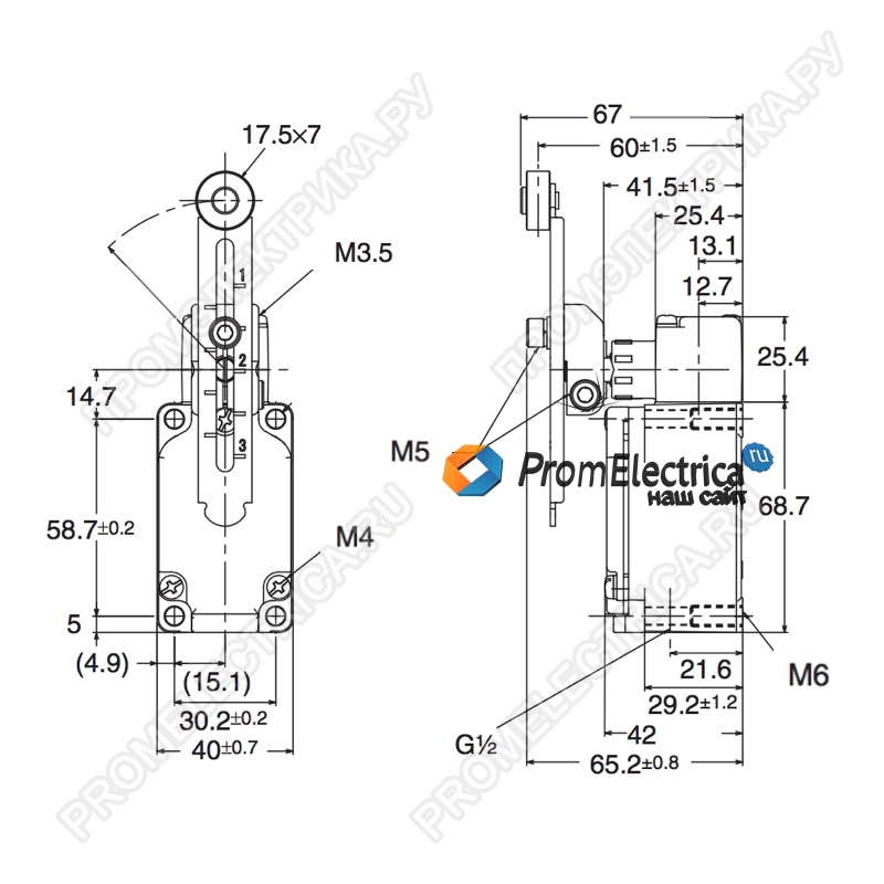 Купить ВКН5 Концевой выключатель в металлическом корпусе, регулируемый ...