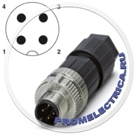 SACC-MS-4SC M SCO 1432635 Разъем, 4pin, монтаж на панель M12 SPEEDCON, A-Code, Пружинные зажимы, наружный диаметр кабеля 4 мм ... 8 мм Phoenix Contact 
