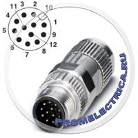 SACC-MS-12PCON SCO 1559592 Разъем, 12pin, монтаж на панель M12 SPEEDCON, A-Code, Разъем для быстрого подключения Piercecon®, наружный диаметр кабеля 5,4 мм ... 8,2 мм Phoenix Contact 