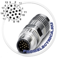 SACC-MS-17PCON SCO 1559602 Разъем, 17pin, монтаж на панель M12 SPEEDCON, A-Code, Разъем для быстрого подключения Piercecon®, наружный диаметр кабеля 5,4 мм ... 8,2 мм Phoenix Contact 