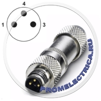 SACC-M 8MS-3CON-M-SH 1506901 Разъем,3pin, экранированный, монтаж на панель M8, A-Code, под пайку, наружный диаметр кабеля 3,5 мм ... 5 мм Phoenix Contact 