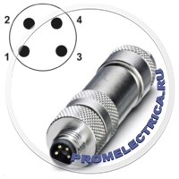 SACC-M 8MS-4CON-M-0,34-SH 1542897 Разъем, 4pin, экранированный, монтаж на панель M8, A-Code, Винтовые зажимы, наружный диаметр кабеля 3,5 мм ... 5,5 мм Phoenix Contact 