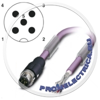 1538115 /Системный кабель, шинный, CANopen®, DeviceNet™, 5pin, PUR без галогенов, RAL 4001, экранированный, монтаж на панель M12 SPEEDCON, A-Code, длина кабеля: 0,2-40 м
 Phoenix Contact SAC-