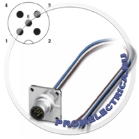 1441642 Встраиваемый разъем, штекер 5pin М12, A-Code, монтаж на панель, с гибким проводом 0,5 м (изоляция из ТРЕ), 5 x 0,34 мм² SACC-SQ-M12MS-5CON-20/0,5 Phoenix Contact