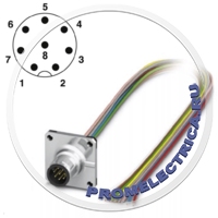 1441684 Встраиваемый разъем, штекер 8pin М12, A-Code, монтаж на панель, с гибким проводом 0,5 м (изоляция из ТРЕ), 8 x 0,25 мм² SACC-SQ-M12MS-8CON-20/0,5 Phoenix Contact