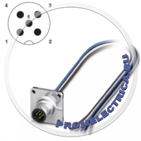1440973 Встраиваемый разъем, штекер 5pin М12, A-Code, монтаж на панель, с гибким проводом 0,5 м (изоляция из ТРЕ), 5 x 0,34 мм² SACC-SQ-M12MS-5CON-25F/0,5 Phoenix Contact