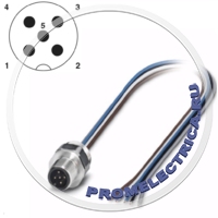 1554623 Встраиваемый разъем, 5pin М12, A-Code, монтаж на панель/вывод PG9, с гибким проводом 0,5 м (TPE), 5 x 0,34 мм², нерж. Сталь SACC-EC-M12MS-5CON-PG 9/0,5 VA Phoenix Contact
