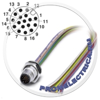 1430475 Встраиваемый разъем, штекер 17pin М12-SPEEDCON, монтаж на панель, вывод PG9, с гибким проводом 0,5 м (изоляция из TPE, не содержащий галогенов), 17 x 0,14 мм² SACC-DSI-MS-17CON-PG9/0,