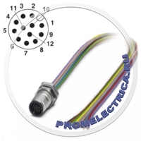 1437122 Встраиваемый разъем, штекер 12pin М12-SPEEDCON, монтаж на панель , M12, с гибк. пров. 0,5 м (изоляция из TPE, не содержащ. галогенов), 12 x 0,14 мм² SACC-DSI-MS-12CON-M12/0,5 SCO Phoe