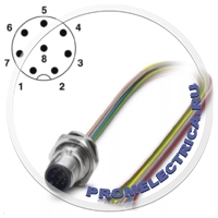 1419687 Встраиваемый разъем, штекер 8pin М12-SPEEDCON, монтаж на панель, резьба M16, с гибким проводом 0,5 м (TPE), 8 x 0,25 мм² SACC-DSI-M12MS-8CON-M16/0,5 Phoenix Contact