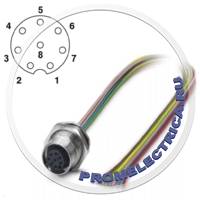 1419690 Встраиваемый разъем, гнездо 8pin М12-SPEEDCON, монтаж на панель, резьба M16, с гибким проводом 0,5 м (TPE), 8 x 0,25 мм² SACC-DSI-M12FS-8CON-M16/0,5 Phoenix Contact