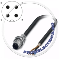 1419399 Встраиваемый разъем, штекер 4pin М12, А-Code, монтаж на панель/винтовое крепление М16, с проводом 1 м, 4 x 0,34 мм² SACCBP-MS-4CON-M16/1,0-PUR SCO Phoenix Contact