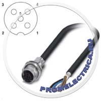 1419328 Встраиваемый разъем, гнездо 5pin М12, А-Code, монтаж на панель/винтовое крепление М16, с проводом 1 м, 5 x 0,34 мм² SACCBP-FS-5CON-M16/1,0-PUR SCO Phoenix Contact