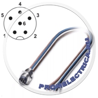 1542664 Встраиваемый разъем, монтаж на панель 6pin, М8, монтаж на панель/винтовое соединение с резьбой M8, с гибким проводом 0,5 м (изоляция из TPE), 6 x 0,14 мм² SACC-E-M 8MS-6CON-M 8/0,5 Ph