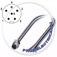 1453494 Встраиваемый разъем/исп. элемента, 6pin, М8, монтаж на панель резьбовым креплением M8, с гибким проводом 0,5 м ( TPE), 6 x 0,14 мм² SACC-DSI-M 8MS-6CON-M 8/0,5 Phoenix Contact
