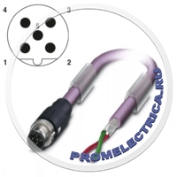 1518041 Системный кабель, шинный, PROFIBUS (12 Мбит/с), 2-полюсный, PUR без галогенов, RAL 4001, экранированный, монтаж на панель M12 SPEEDCON, B-Code, длина кабеля: 10 м Phoenix Contact SAC