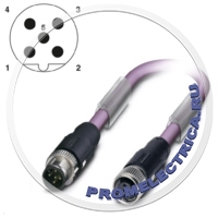 1518119 Системный кабель, шинный, PROFIBUS (12 Мбит/с), 2-полюсный, PUR без галогенов, RAL 4001, экранированный, монтаж на панель M12 SPEEDCON, B-Code, прямой, гнездо M12 SPEEDCON, B-Code, дл