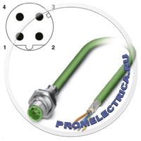 1437834 Встраиваемый разъем,, PROFINET, 4pin М12, экранированный, D-Code, SPEEDCON, монтаж на панель, вывод PG9, шинный кабель длиной 5,0 м, 2 x 2 x 0,34 мм² Phoenix Contact SACCBP-MSD-4CON-P