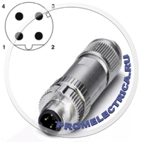 SACC-MSD-4SC SH PN SCO 1436738 Разъем, PROFINET CAT5 (100 Мбит/с), 4pin, экранированный, монтаж на панель M12, D-Code, Пружинные зажимы, наружный диаметр кабеля 4 мм ... 8 мм Phoenix Contact 