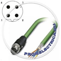 1407495 Сетевой Кабель, PROFINET CAT5 (100 Мбит/с), EtherCAT® CAT5 (100 Мбит/с), 4pin, ПВХ/ПВХ, RAL 6018, экранированный, монтаж на панель M12 SPEEDCON , IP67, D-Code, длина кабеля: 1 м Phoen