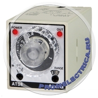 ATS8-21 Компактный аналоговый таймер, 6 режимов, Универсальная шкала(0.1 сек.-10час.), DPDT(2c) или 2 SPDT, 24В~/ В=, 8-контактный, (Ответная колодка по запросу) 24VAC/DC