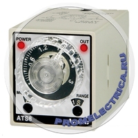 ATS8-43 Компактный аналоговый таймер, 6 режимов, Универсальная шкала(0.3 сек.-30час.), DPDT(2c) или 2 SPDT, 100-240В~/24-240 В=, 8-контактный, (Ответная колодка по запросу) 100-240VAC