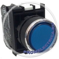 B170DM  Кнопка с подсветкой-светодиод, без фиксации, синяя (1НО) 12-30 VAC/DC Emas