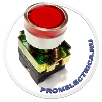 XB2-BW3462 Кнопка 22мм с возвратом, красный индикатор 220VAC, контакт NC, Telemecanique