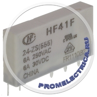 HF41F-24-ZS(555) Реле электромагнитное, SPDT, 24ВDC, 6A/250ВAC, 6A/30ВDC HONGFA
