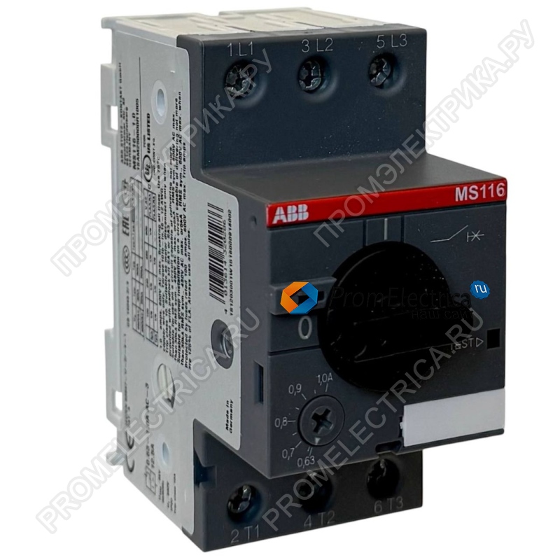 1SAM250000R1005 MS116-1.0  Автоматический выключатель 0.63-1A ABB