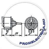 ППБЕ-15Г 1.5 кОм, однооборотный проволочный резистор-потенциометр