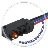 D2VW-5-1M Микропереключатель, кнопочный плунжер SPDT, 5A/250VAC, 5A/30VDC, кабель 200мм
