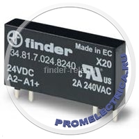 348170248240 Ультратонкие реле для печатного монтажа Finder, 2А, 24VDC