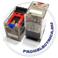 Реле 10А, 24VDC, 2 контакта с индикацией и встроенным диодом и тестовой кнопкой - MY2IN1-D2-24DC(S) Omron