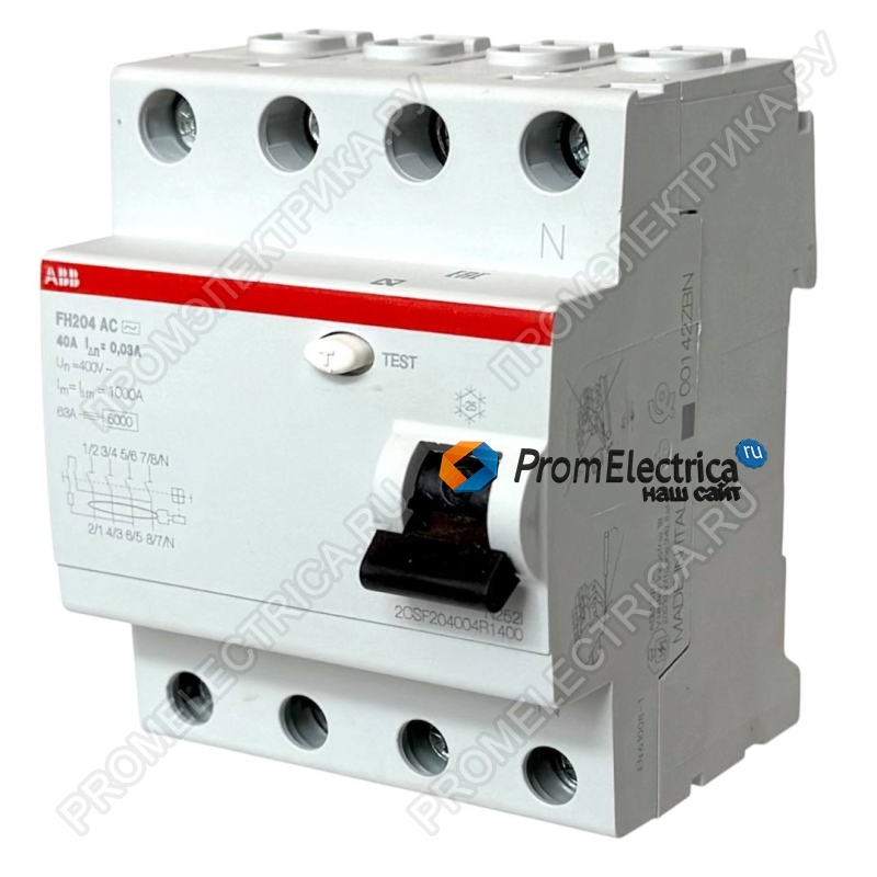 2CSF204004R1400 выключатель дифф. тока, УЗО 4P 40A 30мА ABB