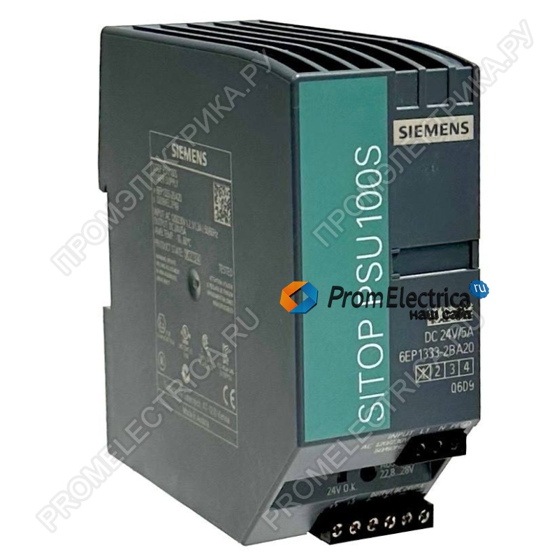 6EP1333-2BA20 SITOP PSU100S 24 V/5 A, СТАБИЛИЗИРОВАННЫЙ БЛОК ПИТАНИЯ, ВХОД: ~120/230 В, ВЫХОД: =24 В/5 A